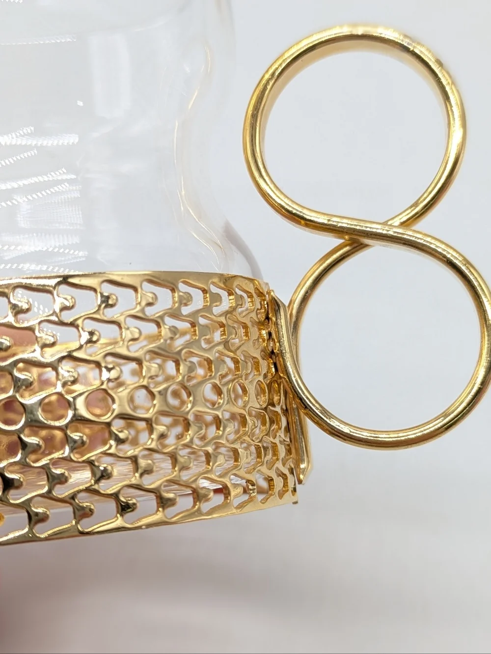 Vintage Littala Tsaikka Gold Tone Textured Glasses Set Of Two